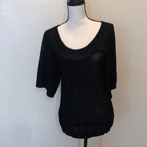 Bebe black heavy nylon sheer blouse